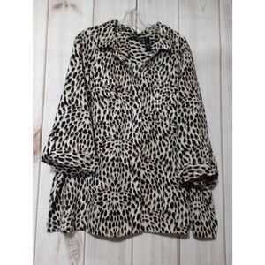 Maggie Barnes‎ Shirt Ladies 3x Animal Print Mob Wife Office